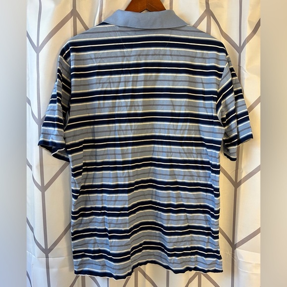 Daniel Cremieux Men's Polo Shirt - Light Blue and Black Stripes - Picture 3 of 3